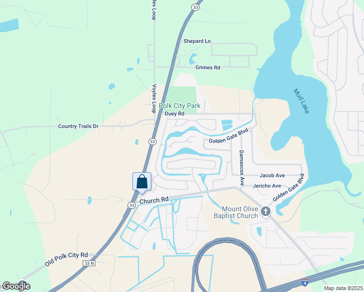 map of restaurants, bars, coffee shops, grocery stores, and more near 5172 Island View Circle North in Polk City