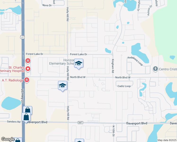 map of restaurants, bars, coffee shops, grocery stores, and more near 1262 Citrus Landings Boulevard in Davenport