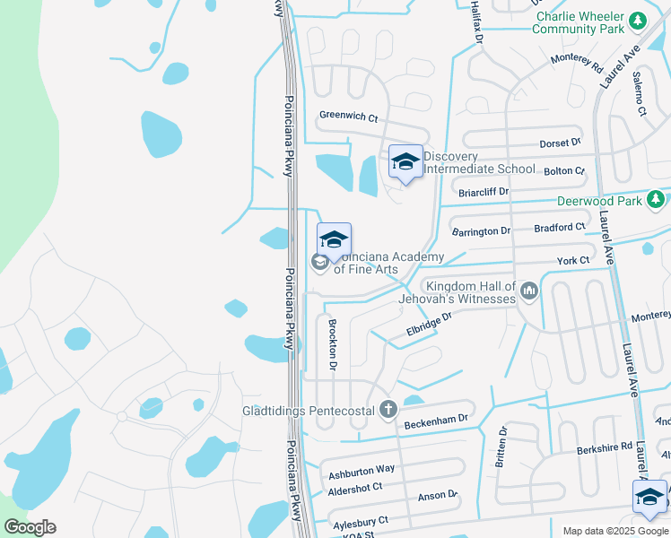 map of restaurants, bars, coffee shops, grocery stores, and more near 4201 Rhododendron Avenue in Poinciana