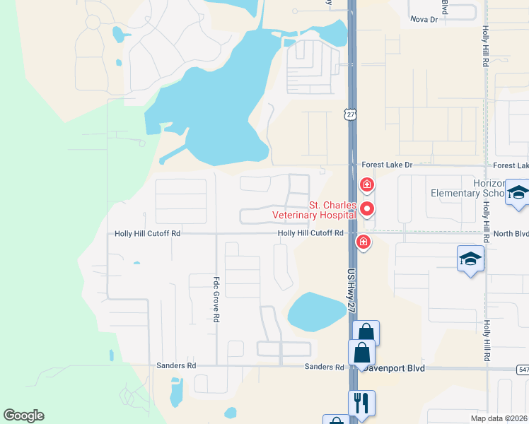 map of restaurants, bars, coffee shops, grocery stores, and more near 269 Delancey Drive in Davenport
