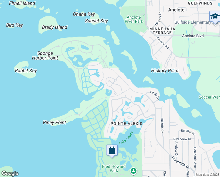 map of restaurants, bars, coffee shops, grocery stores, and more near 1562 Citrine Trail in Tarpon Springs