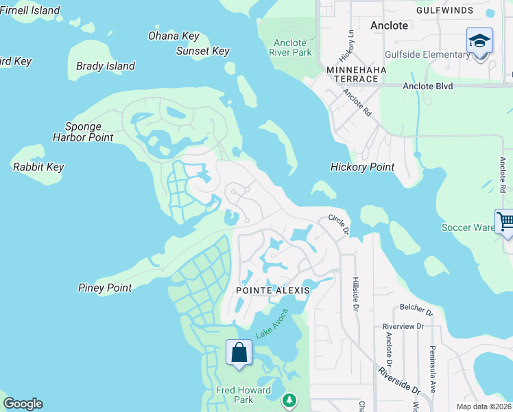 map of restaurants, bars, coffee shops, grocery stores, and more near 1530 Ember Lane in Tarpon Springs