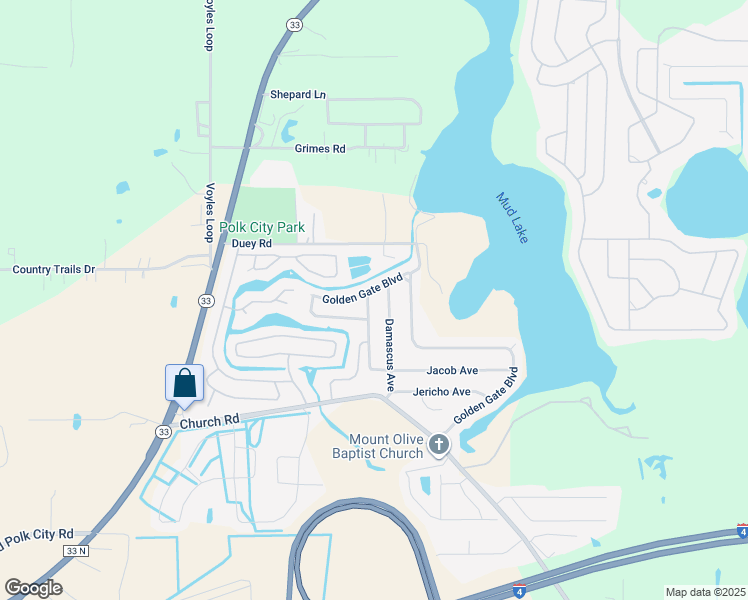 map of restaurants, bars, coffee shops, grocery stores, and more near 9122 Damascus Avenue in Polk City