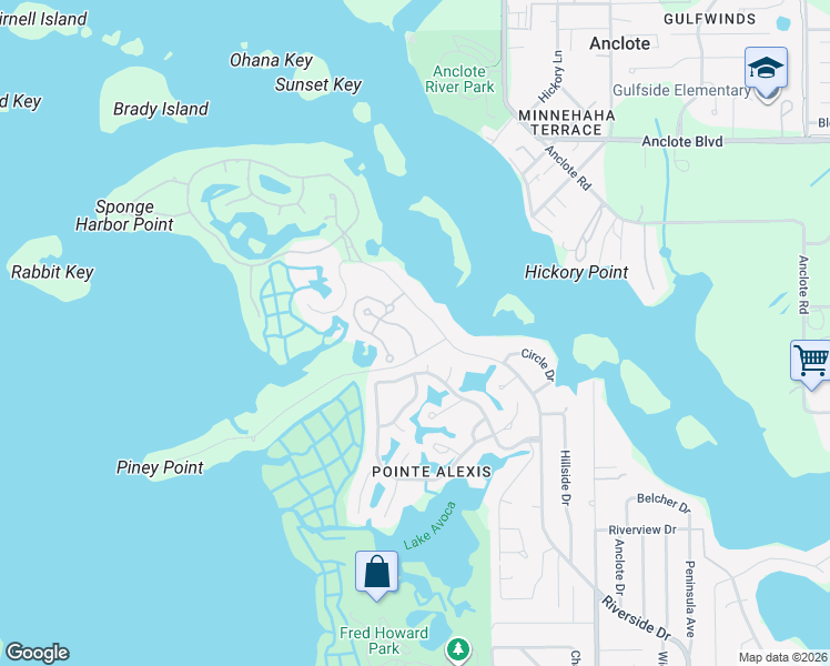 map of restaurants, bars, coffee shops, grocery stores, and more near 1531 Ember Lane in Tarpon Springs