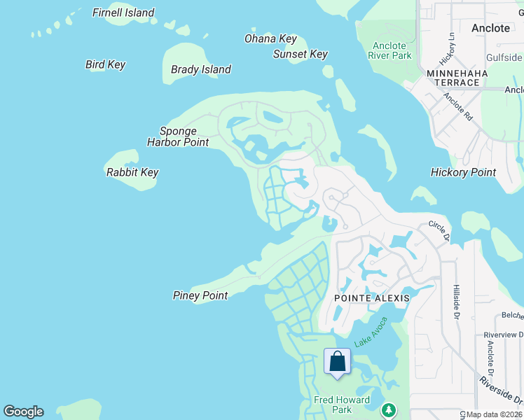 map of restaurants, bars, coffee shops, grocery stores, and more near 2111 Alexis Court in Tarpon Springs