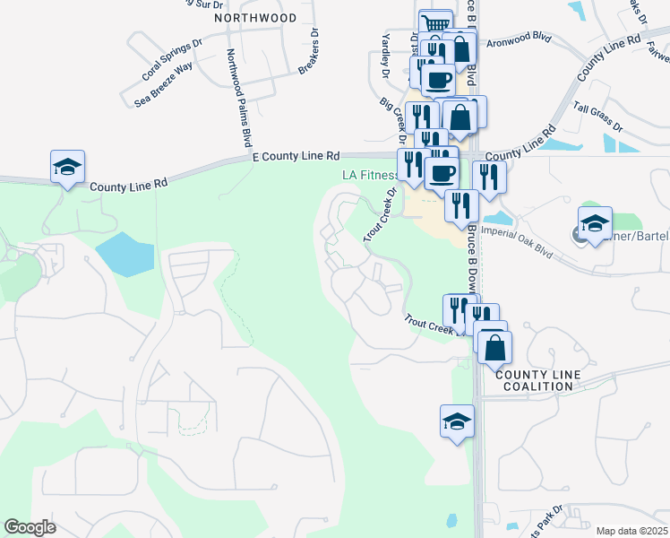 map of restaurants, bars, coffee shops, grocery stores, and more near 20511 Colonial Isle Drive in Tampa
