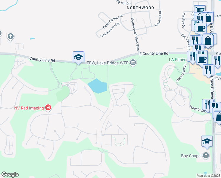 map of restaurants, bars, coffee shops, grocery stores, and more near 8503 Trail Wind Drive in Tampa
