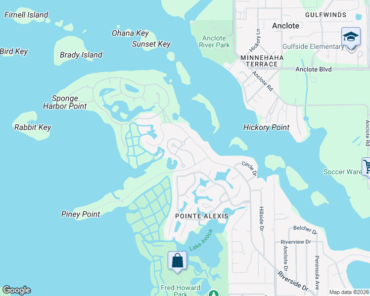 map of restaurants, bars, coffee shops, grocery stores, and more near 1579 Ember Lane in Tarpon Springs