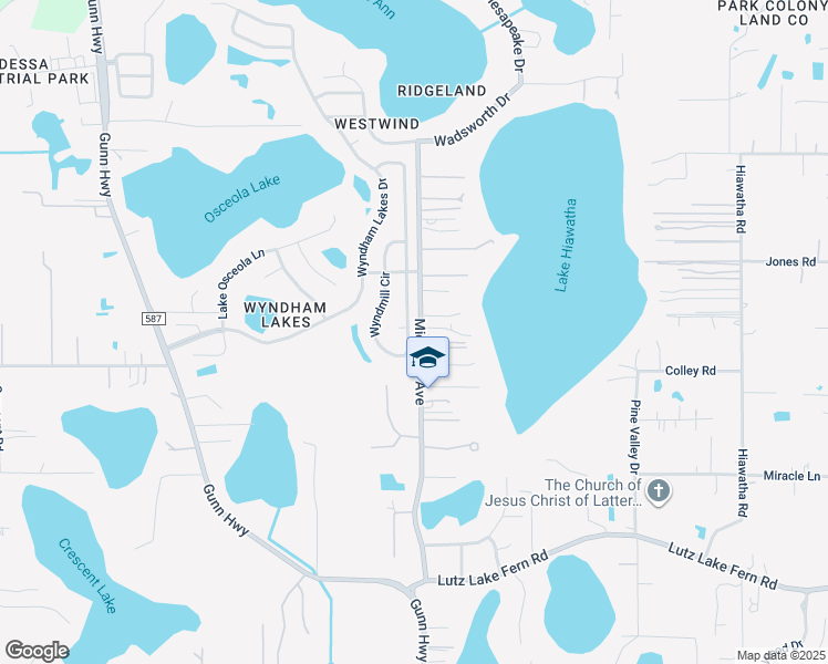 map of restaurants, bars, coffee shops, grocery stores, and more near 19701 Wyndmill Circle in Odessa