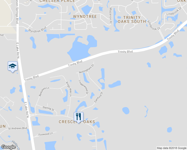 map of restaurants, bars, coffee shops, grocery stores, and more near 1349 Dartford Drive in Tarpon Springs