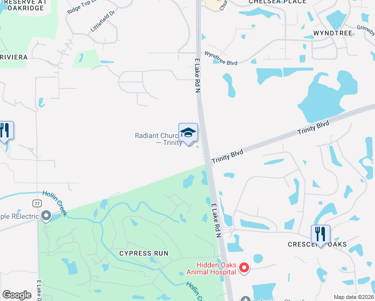 map of restaurants, bars, coffee shops, grocery stores, and more near 1350 East Lake Road North in Tarpon Springs