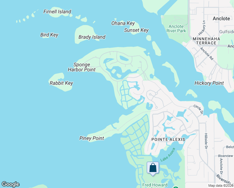 map of restaurants, bars, coffee shops, grocery stores, and more near 2111 Alexis Court in Tarpon Springs