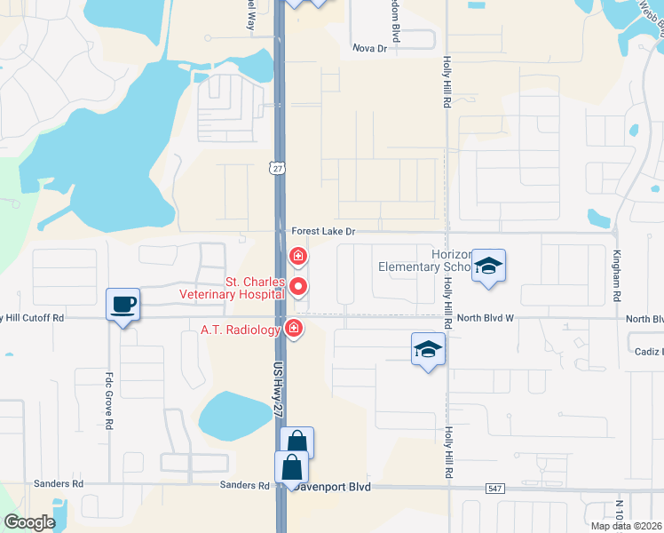 map of restaurants, bars, coffee shops, grocery stores, and more near 144 Taft Drive in Davenport
