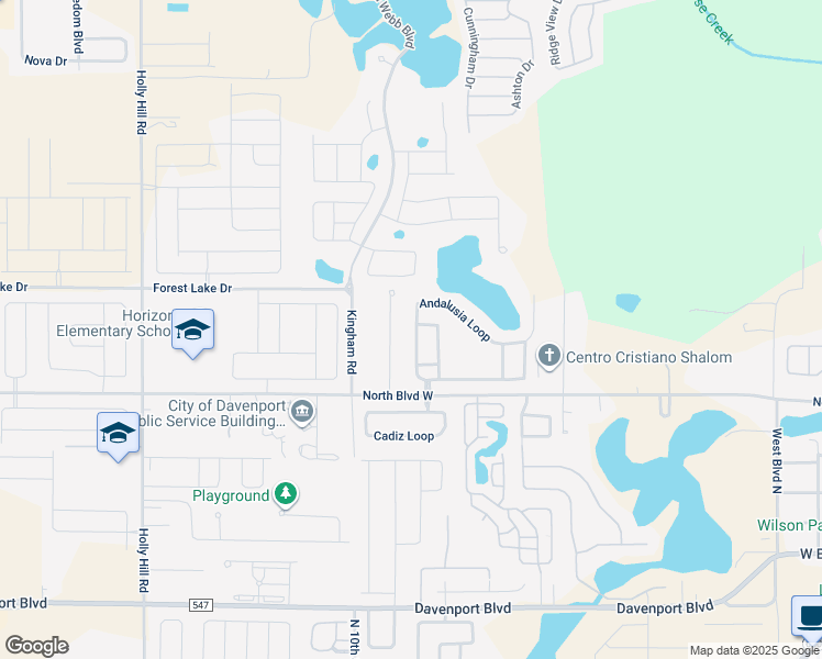 map of restaurants, bars, coffee shops, grocery stores, and more near 744 Andalusia Loop in Davenport
