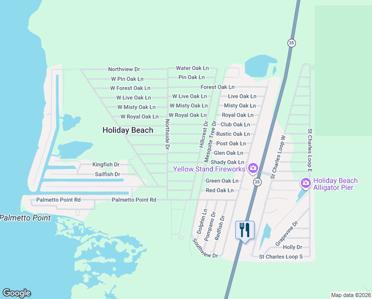 map of restaurants, bars, coffee shops, grocery stores, and more near 147 Glen Oak Lane in Rockport