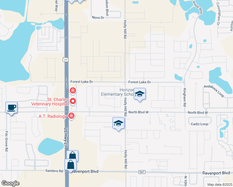 map of restaurants, bars, coffee shops, grocery stores, and more near 510 Taft Drive in Davenport