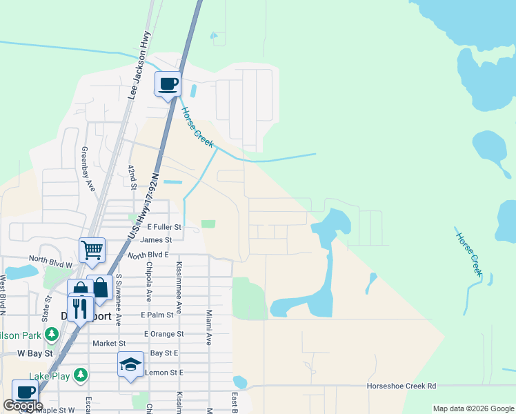 map of restaurants, bars, coffee shops, grocery stores, and more near 620 North Boulevard in Davenport