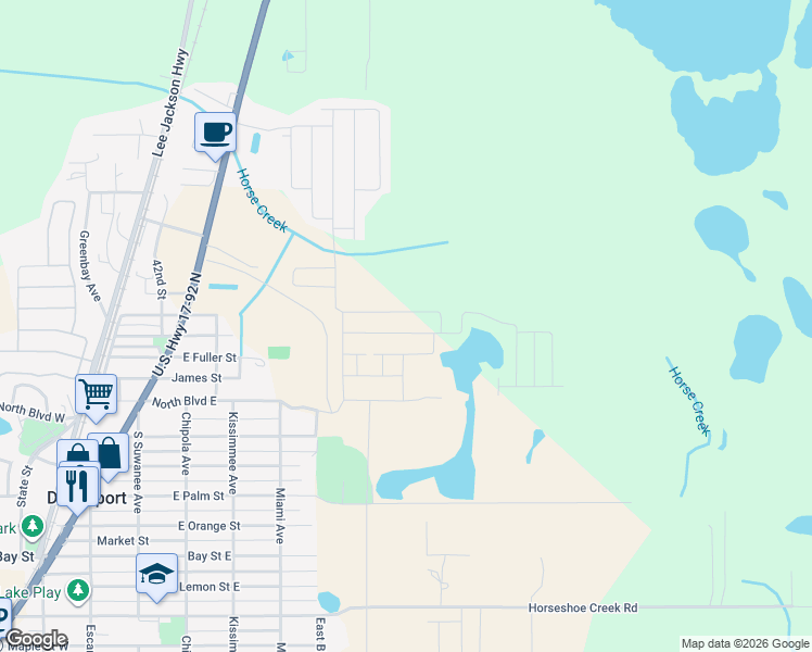 map of restaurants, bars, coffee shops, grocery stores, and more near North Boulevard in Davenport