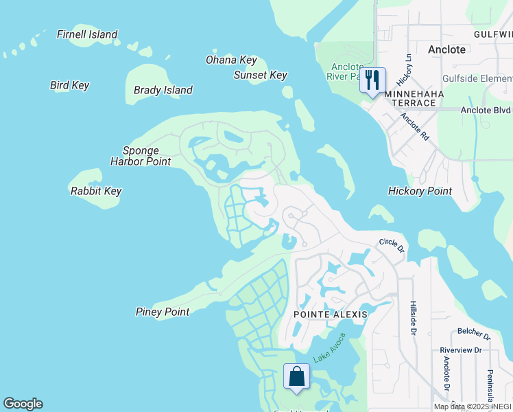 map of restaurants, bars, coffee shops, grocery stores, and more near 1579 Macchesney Drive in Tarpon Springs