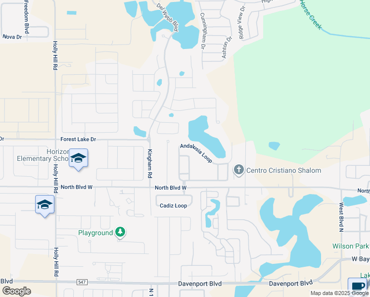map of restaurants, bars, coffee shops, grocery stores, and more near 939 Andalusia Loop in Davenport