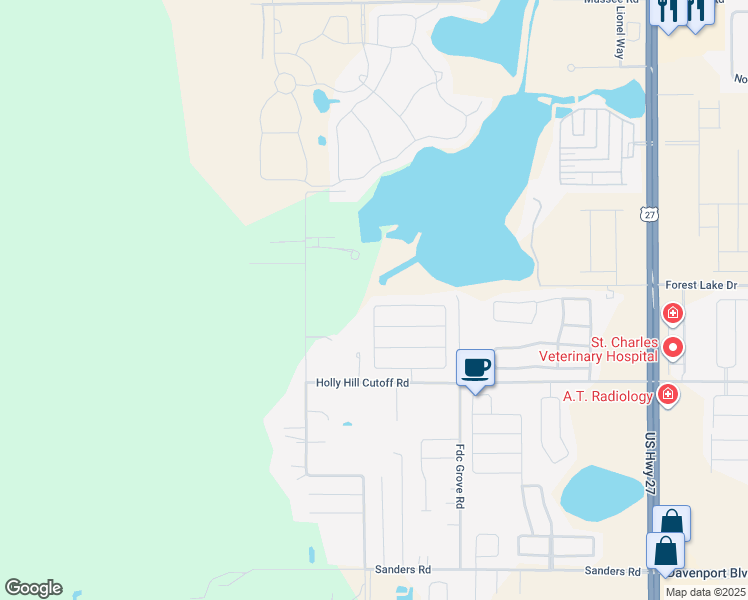map of restaurants, bars, coffee shops, grocery stores, and more near 824 Diamond Acres Road in Davenport