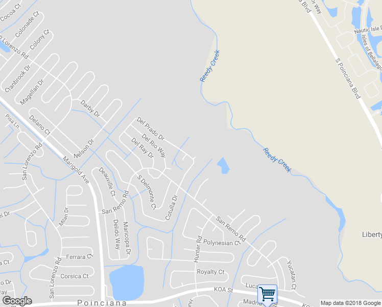 map of restaurants, bars, coffee shops, grocery stores, and more near 808 Del Prado Drive in Kissimmee