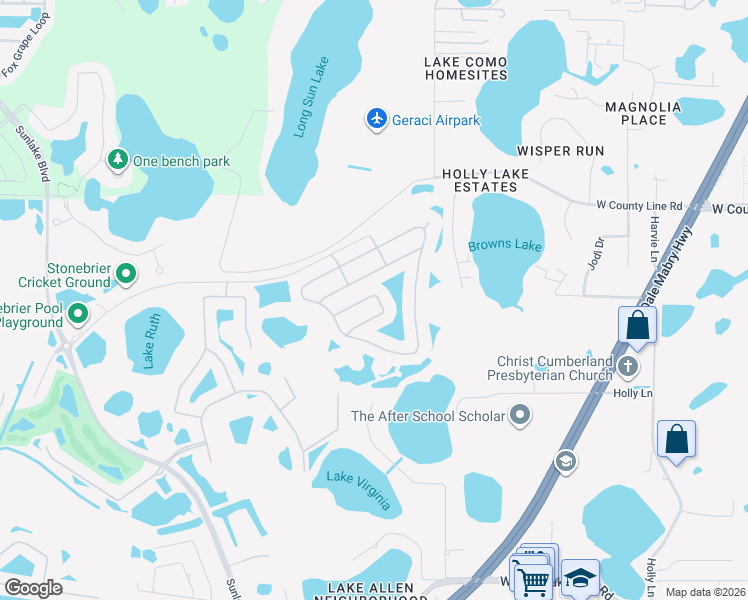 map of restaurants, bars, coffee shops, grocery stores, and more near 2842 Maple Brook Loop in Lutz