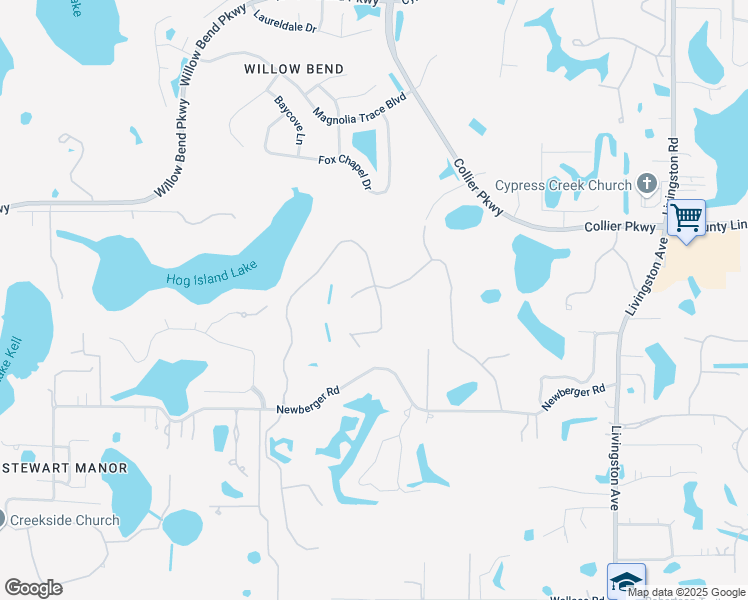 map of restaurants, bars, coffee shops, grocery stores, and more near 19814 Prince Benjamin Drive in Lutz