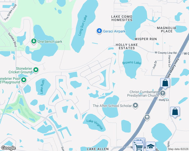 map of restaurants, bars, coffee shops, grocery stores, and more near 2842 Maple Brook Loop in Lutz
