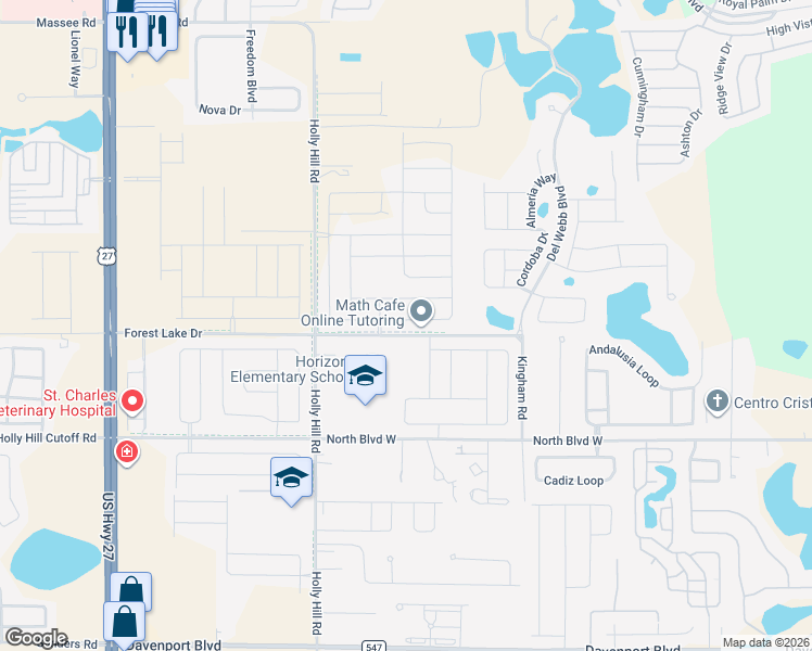 map of restaurants, bars, coffee shops, grocery stores, and more near 1201-1599 Forest Lake Drive in Davenport