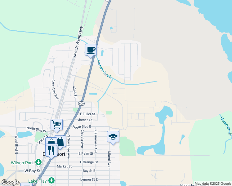 map of restaurants, bars, coffee shops, grocery stores, and more near 124 Bargain Barn Road in Davenport