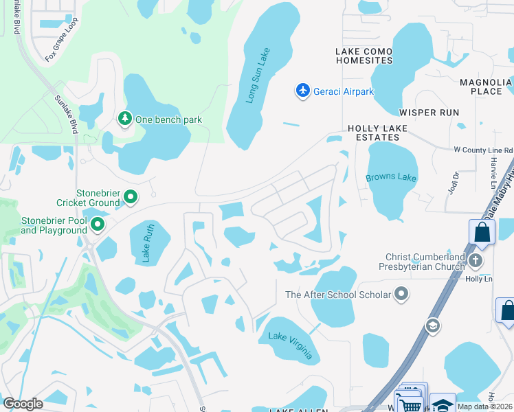 map of restaurants, bars, coffee shops, grocery stores, and more near 2918 Winglewood Circle in Lutz
