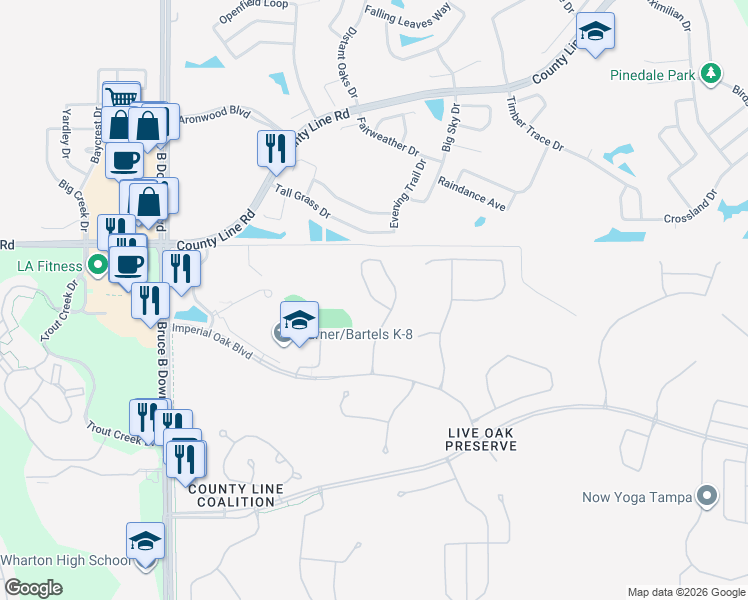 map of restaurants, bars, coffee shops, grocery stores, and more near 33629 Great Laurel Avenue in Tampa