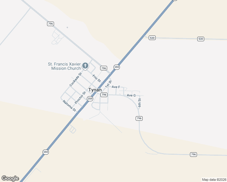 map of restaurants, bars, coffee shops, grocery stores, and more near in Tynan