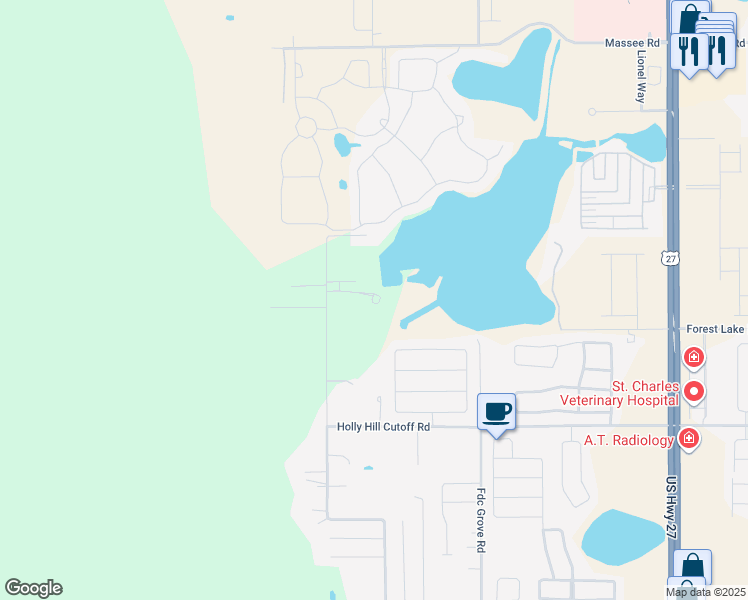 map of restaurants, bars, coffee shops, grocery stores, and more near 824 Diamond Acres Road in Davenport