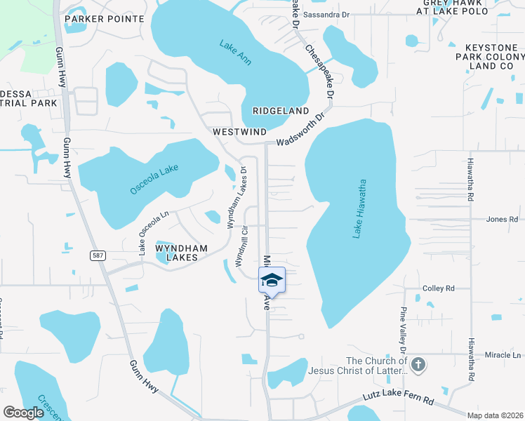 map of restaurants, bars, coffee shops, grocery stores, and more near 19901 Wyndmill Circle in Odessa
