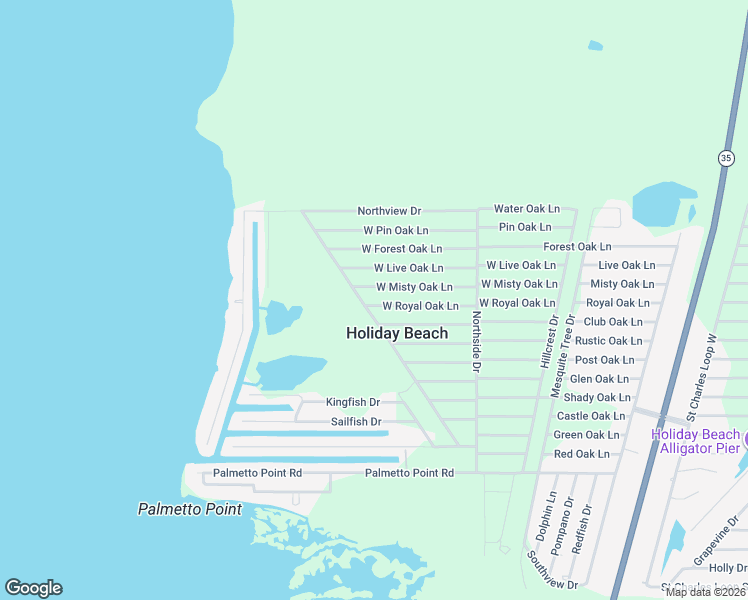 map of restaurants, bars, coffee shops, grocery stores, and more near 421 West Royal Oak Lane in Rockport