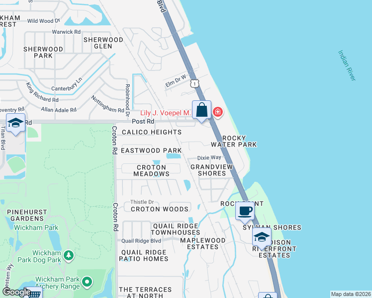 map of restaurants, bars, coffee shops, grocery stores, and more near 3974 Addie Way in Melbourne