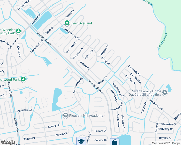 map of restaurants, bars, coffee shops, grocery stores, and more near 804 Mountbatten Lane in Kissimmee