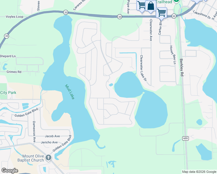 map of restaurants, bars, coffee shops, grocery stores, and more near 543 Narrow Pond Road in Polk City