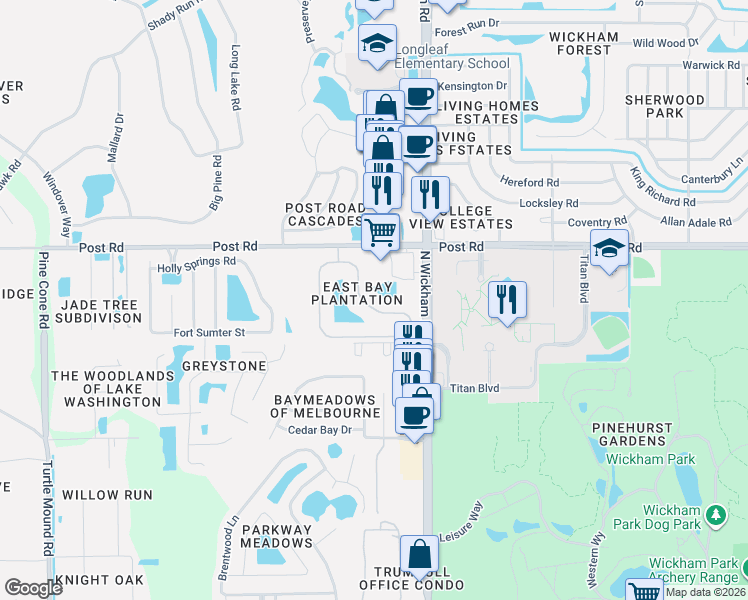 map of restaurants, bars, coffee shops, grocery stores, and more near 3946 Saint Armens Circle in Melbourne