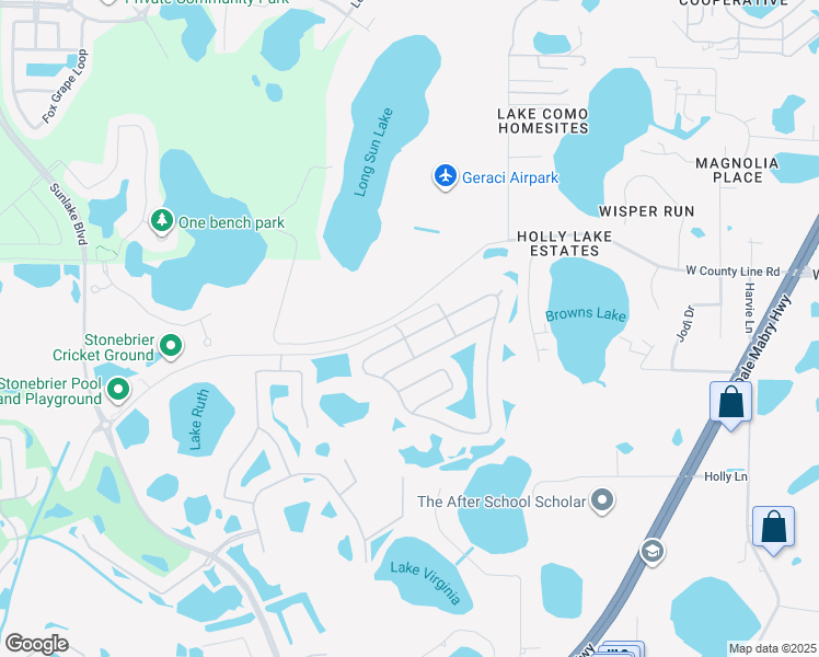 map of restaurants, bars, coffee shops, grocery stores, and more near 2817 Winglewood Circle in Lutz