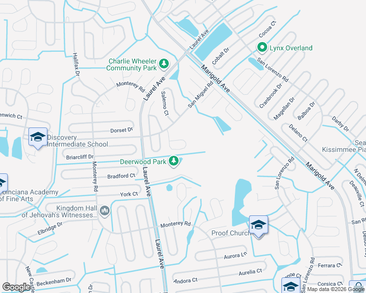 map of restaurants, bars, coffee shops, grocery stores, and more near 826 San Jose Court in Kissimmee
