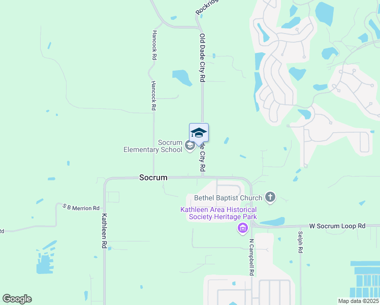 map of restaurants, bars, coffee shops, grocery stores, and more near 9400 Old Dade City Road in Lakeland