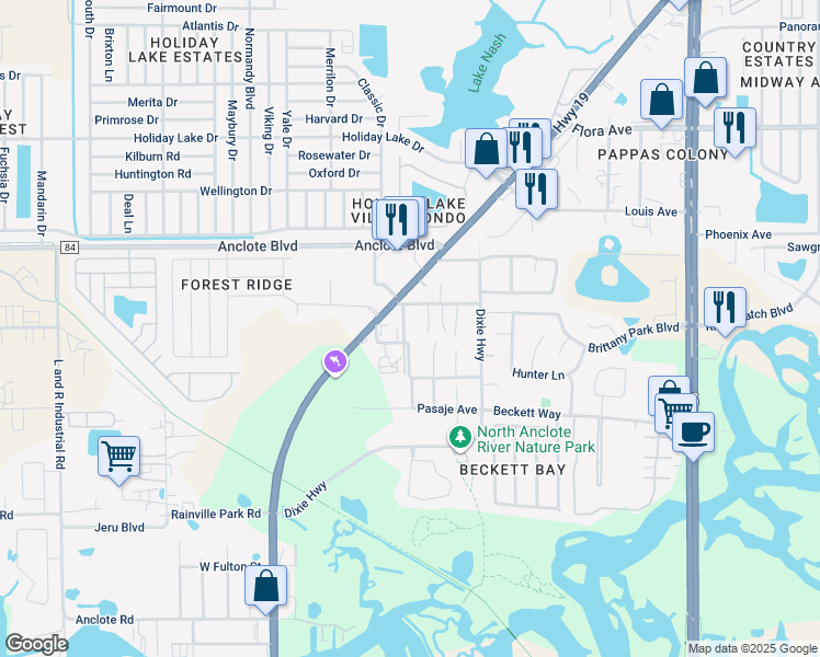 map of restaurants, bars, coffee shops, grocery stores, and more near 433 Plaza Drive in Tarpon Springs