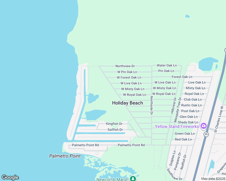 map of restaurants, bars, coffee shops, grocery stores, and more near 679 Northwest Drive in Rockport