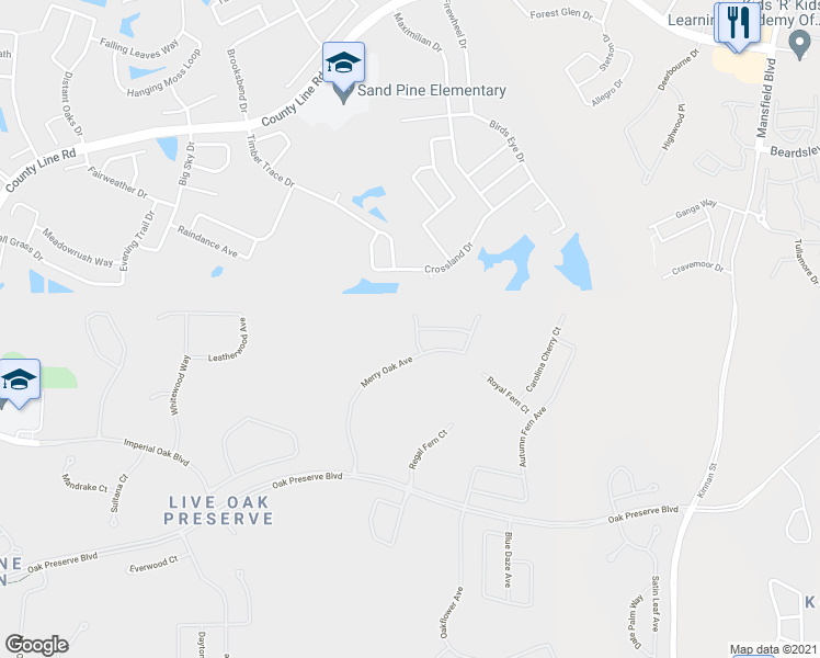 map of restaurants, bars, coffee shops, grocery stores, and more near 20610 Whitebud Court in Tampa