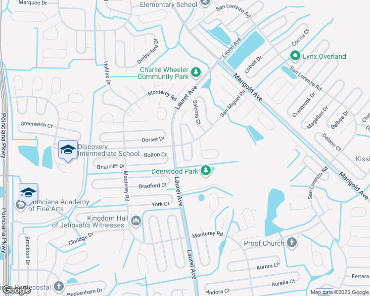 map of restaurants, bars, coffee shops, grocery stores, and more near 800 Palermo Court in Kissimmee