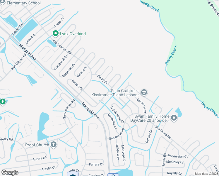 map of restaurants, bars, coffee shops, grocery stores, and more near 816 Darby Drive in Kissimmee