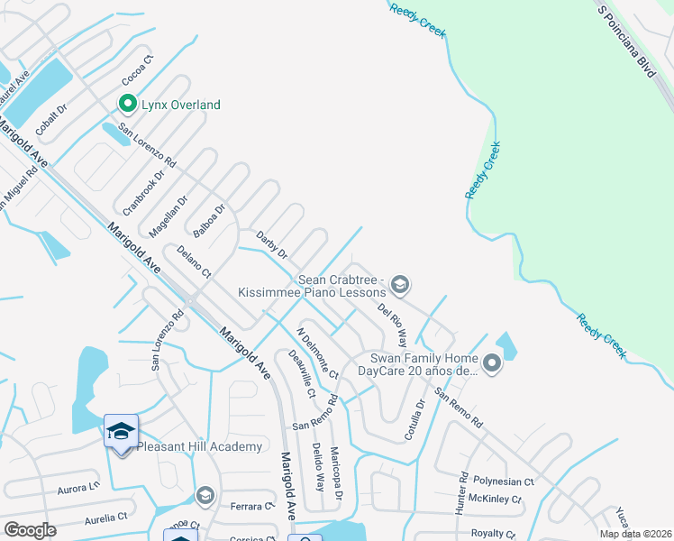 map of restaurants, bars, coffee shops, grocery stores, and more near 752 Del Prado Drive in Kissimmee